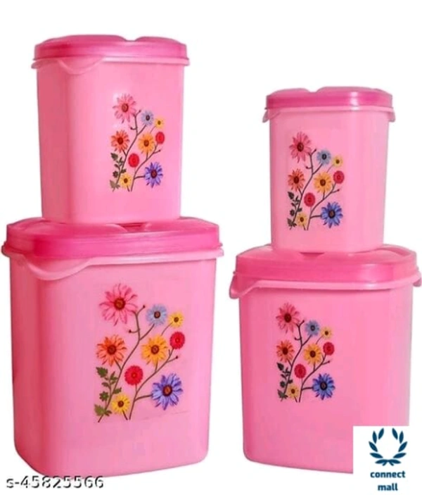 Essential Plastic Jars & Containers  - L X H X W  :11 X 8 X 5.5, Pink, Plastic, Other  Airtight, 8 Piece of 1 Pack